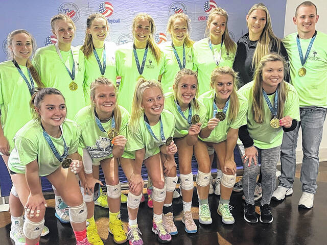 128353397_web1_thumbnail_PrideCarolinaOne2022PalmettoRegionChamps
Pride volleyball team members are all smiles after winning the Palmetto Region championship Sunday at the Rock Hill Sports and Event Center.
Courtesy photo