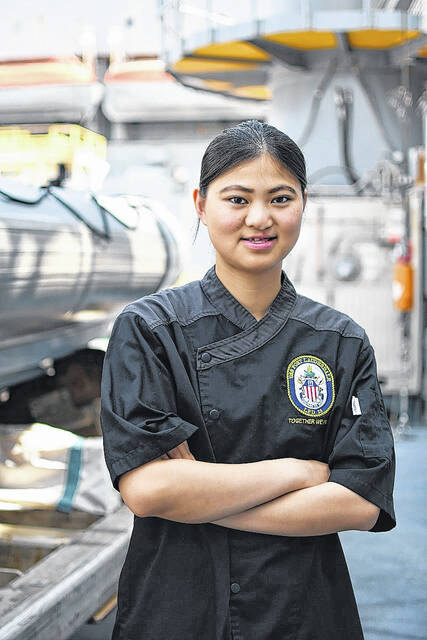 128884768_web1_thumbnail_52340746571_c1a57cad44_k
Seaman Caroline Anascavage, a native of Piedmont, serves aboard the Navys newest warship operating out of Norfolk, Va.
Photo by Mass Communication Specialist 1st Class Amber Weingart