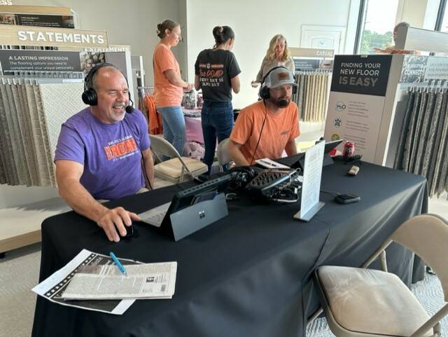 130055056_web1_Clemson-radio-guys-pix
Ben Milstead and William Qualkinbush, from The Roar radio station in Easley, cover the Clemson University football beat.
Jeff Holt | The Easley Progress