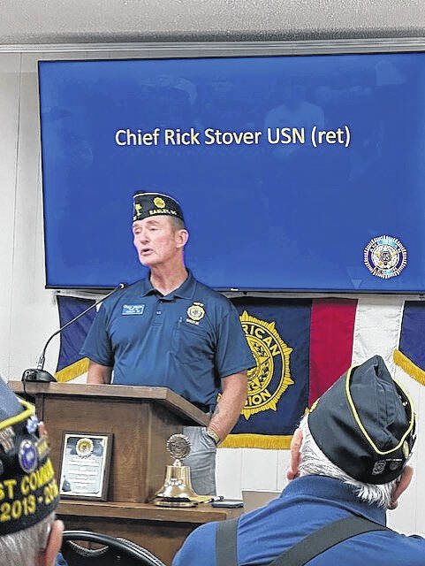 131019799_web1_Rick-Stover-pix
Retired U.S. Navy Chief Rick Stover talks about his career in the military recently at a recent Easley Post 52 American Legion meeting.
Photo Submitted