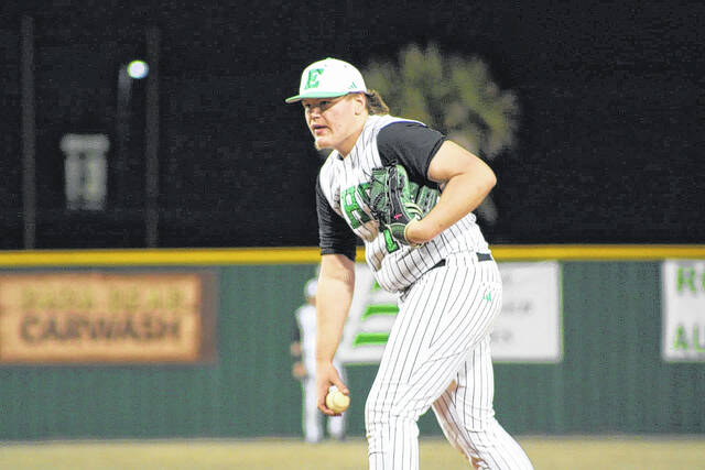 131381072_web1_Zach-Jochimsen-pitching
Pictured is Easley junior Zach Jochimsen lining up his next pitch recently against Woodmont. Jochimsen has emerged into a top pitcher this season for the Green Wave.
Photo Courtesy of Alicia Tolbert