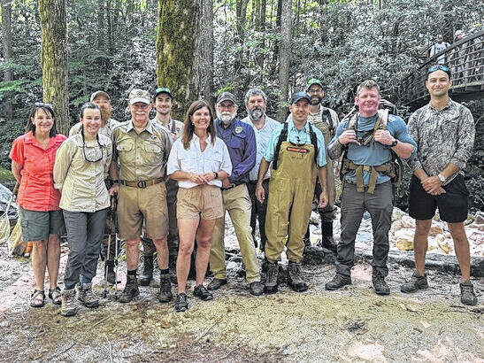 131646018_web1_scdnrwffsc7_crop
SCDNR Wildlife and Freshwater Fisheries staff, joined by Director Tom Mullikin, Lieutenant Governor Pamela Evette, and SCDNR Law Enforcement. (Courtesy photo).