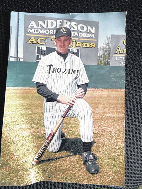 Pictured is Easley native Rob Stanifer in his Anderson University baseball jersey. Stanifer starred for the Trojans and then played three years in the Major Leagues.
                                 Photo Submitted