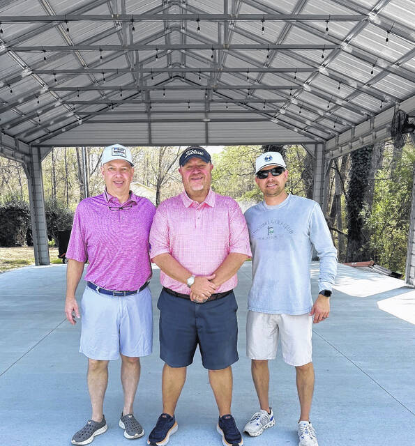 Pictured are the ones leading the way for The Bell Short Course - Coby Gambrell (owner), Jeff Evatt (Director of Golf) and Jon Guenthner (owner). This popular par 3 course is just 25 minutes from Easley.
                                 Jeff Holt / The Easley Progress