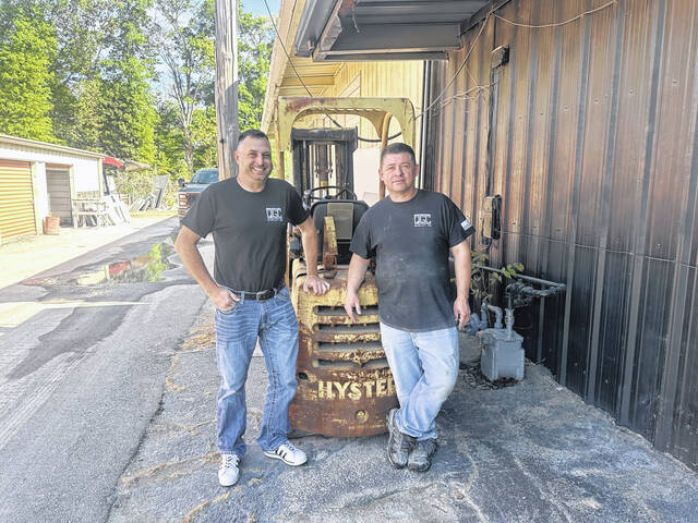 Pictured is the forklift that Chris Moore and Carlos Cardenas used close to 15 years in the early days of when Quality Granite, Cabinets & Flooring was just getting off the ground.
                                 Jeff Holt / The Easley Progress