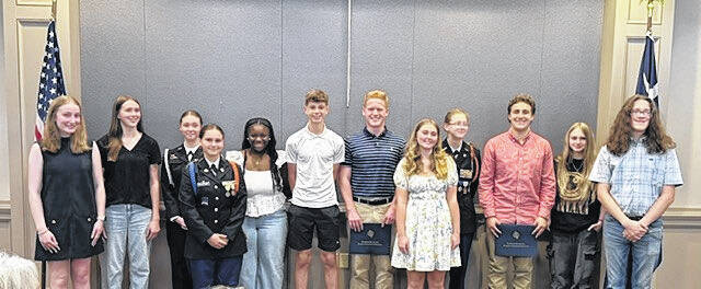 Kitty Jane Whitten, Daniel High School, American Patriot Essay; Peyton Cone, Gettys Middle School, American History; Summer Gilstrap, Liberty High School, Bronze Medal JROTC; Mae Hodges, Easley High School, Bronze Medal JROTC; Emani Karim, Liberty Middle School, American History; Aaron Serina, Gettys Middle School, American History Essay; Lucas Goodacre, Easley High School, Good Citizen, Alexis Ogle, Pickens Middle School, American History; Eva McCallister, Pickens High School, Bronze Medal JROTC; Isaac Fuller, Pickens High School, Good Citizen Award; Tabitha Stanley, Dacusville Middle School, American History; Paul Jonah Burgess, Liberty High School, Good Citizen Award.